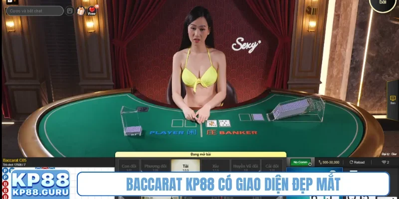 Baccarat KP88 có giao diện đẹp mắt